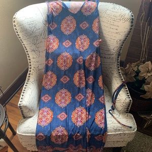 blue dress with orange pattern (I TAKE CASHAPP)